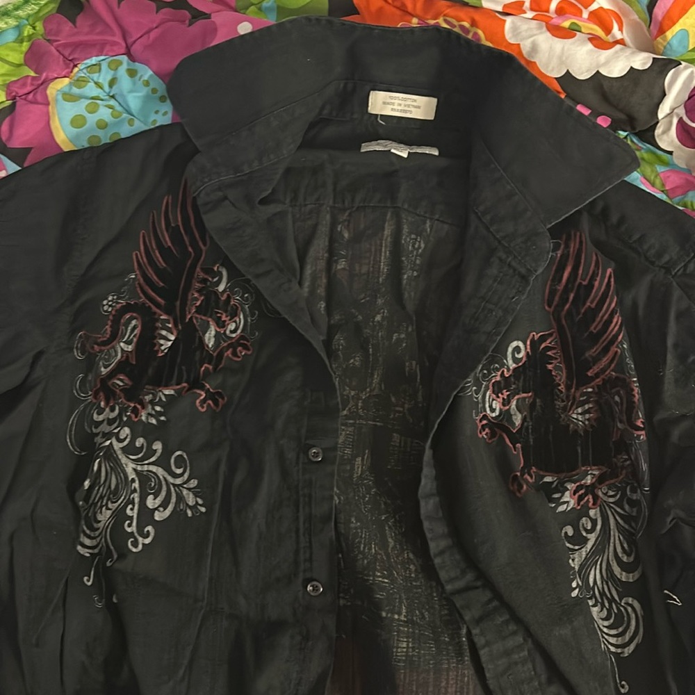 Black button up jacket lightweighy